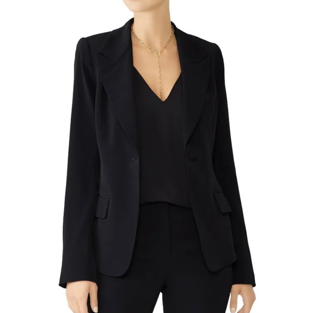 Co Black Single Button Blazer, Size Small; Co-Collections